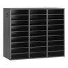 VEVOR Wood Literature Organizer 27 Compartments Office Mailboxes Black, Countertop Literature Sorter for Files Documents Papers, with Adjustable Shelves, for Office, Home, Classroom Organization