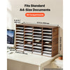 VEVOR Wood Literature Organizer 36 Compartments Office Mailboxes Brown, Countertop Literature Sorter for Files Documents Papers, with Adjustable Shelves, for Office, Home, Classroom Organization