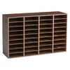 VEVOR Wood Literature Organizer 36 Compartments Office Mailboxes Brown, Countertop Literature Sorter for Files Documents Papers, with Adjustable Shelves, for Office, Home, Classroom Organization