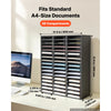 VEVOR Wood Literature Organizer 48 Compartments Office Mailboxes Black, Countertop Literature Sorter for Files Documents Papers, with Adjustable Shelves, for Office, Home, Classroom Organization