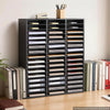 VEVOR Wood Literature Organizer 48 Compartments Office Mailboxes Black, Countertop Literature Sorter for Files Documents Papers, with Adjustable Shelves, for Office, Home, Classroom Organization