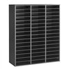 VEVOR Wood Literature Organizer 48 Compartments Office Mailboxes Black, Countertop Literature Sorter for Files Documents Papers, with Adjustable Shelves, for Office, Home, Classroom Organization
