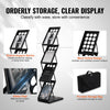 VEVOR Foldable Magazine Display Rack, 4-Tier Brochure Literature Display Stand, Portable Catalog Brochure Holder Stand with Carrying Bag for Office Trade Show Exhibitions, 4 Pockets