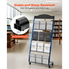 VEVOR Brochure Display Rack, 4-Tier Magazine Literature Display Stand with Wheels, Movable Floor Standing Magazine Rack, Heavy Duty Newspaper Catalog Holders for Shop Exhibitions Office Craft Fairs