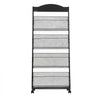 VEVOR Brochure Display Rack, 4-Tier Magazine Literature Display Stand with Wheels, Movable Floor Standing Magazine Rack, Heavy Duty Newspaper Catalog Holders for Shop Exhibitions Office Craft Fairs