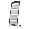 VEVOR Brochure Display Rack, 4-Tier Magazine Literature Display Stand with Wheels, Movable Floor Standing Magazine Rack, Heavy Duty Newspaper Catalog Holders for Shop Exhibitions Office Craft Fairs
