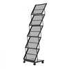 VEVOR Brochure Display Rack, Foldable 5 Pockets Magazine Literature Display Stand, Movable Floor Standing Magazine Rack with Wheels, Metal Newspaper Catalog Holders for Shop Exhibitions Office Show