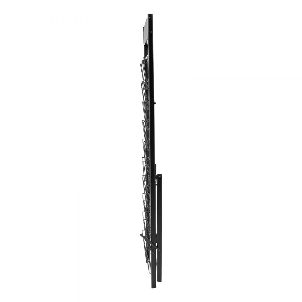 VEVOR Brochure Display Rack, 20 Pockets Magazine Literature Display Stand, Portable Floor Standing Magazine Rack, Metal Newspaper Catalog Holders for Shop, Exhibitions, Office, Trade Show, Black