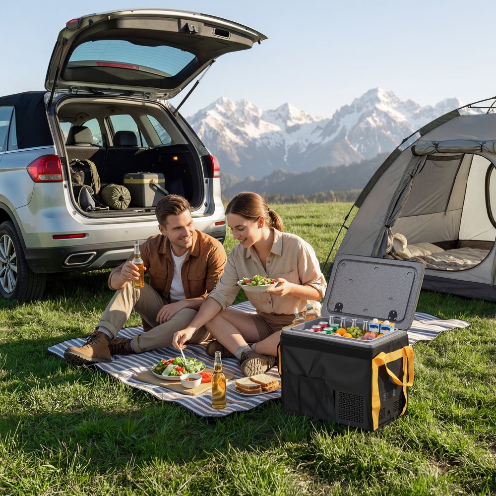 VEVOR 12 Volt Refrigerator, 21.1 QT/ 20L Car Fridge, Portable Ultra-Light EPP Freezer, APP Control Electric Compressor, 12V/24V DC, 14℉ to 50℉, for Truck Van RV SUV Boat Travel Camping