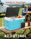 VEVOR 12 Volt Car Refrigerator, 42.3QT/40L Car Fridge, Portable Electric Cooler with -4℉~68℉ Adjustable Temperature, 12/24V DC and 100- 240V AC Compressor Freezer for Outdoor, Camping, Travel, RV