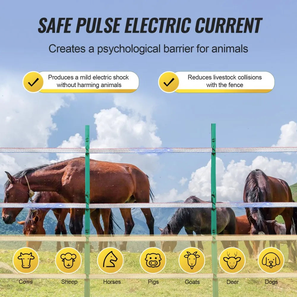 VEVOR Electric Fence Tape, 1640Ft 500M Polytape Fencing Hot Wire, 3/4" Width 6 Stainless Steel Strands for Reliable Conductivity, UV & Rust Resistance, Portable Polywire for Horse Cattle Livestock