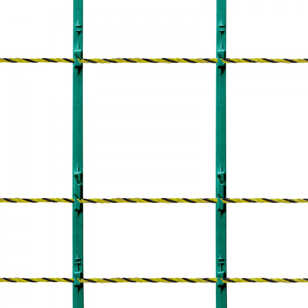 VEVOR Electric Fence Wire, 1640Ft 500M Portable Polywire, 1/8" Diameter 6 Stainless Steel Strands, Fencing Rope Line with 25 Fence Insulators and 25 T-post Insulators, for Horse, Cattle, Livestock