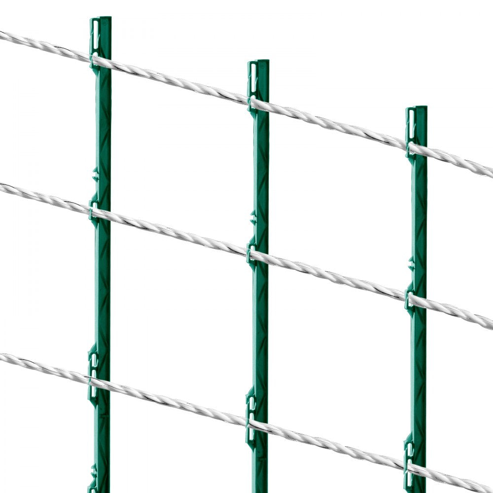 VEVOR Electric Fence Wire, 656Ft 200M Portable Polywire, 1/4" Diameter 6 Stainless Steel Strands for Reliable Conductivity and UV, Rust Resistance, Fencing Rope Line for Horse, Cattle, Livestock