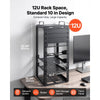 VEVOR 12U Network Rack 10.2 Inch Depth Open Frame Server Rack Vented Shelf, for 10 Inch Network IT Equipment A/V Devices, Supports Up to 200 lbs, with Side Translucent Panels & 2 Top Handles, SBC Tray