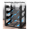 VEVOR 12U Network Rack 10.2 Inch Depth Open Frame Server Rack Vented Shelf, for 10 Inch Network IT Equipment A/V Devices, Supports Up to 200 lbs, with Side Translucent Panels & 2 Top Handles, SBC Tray