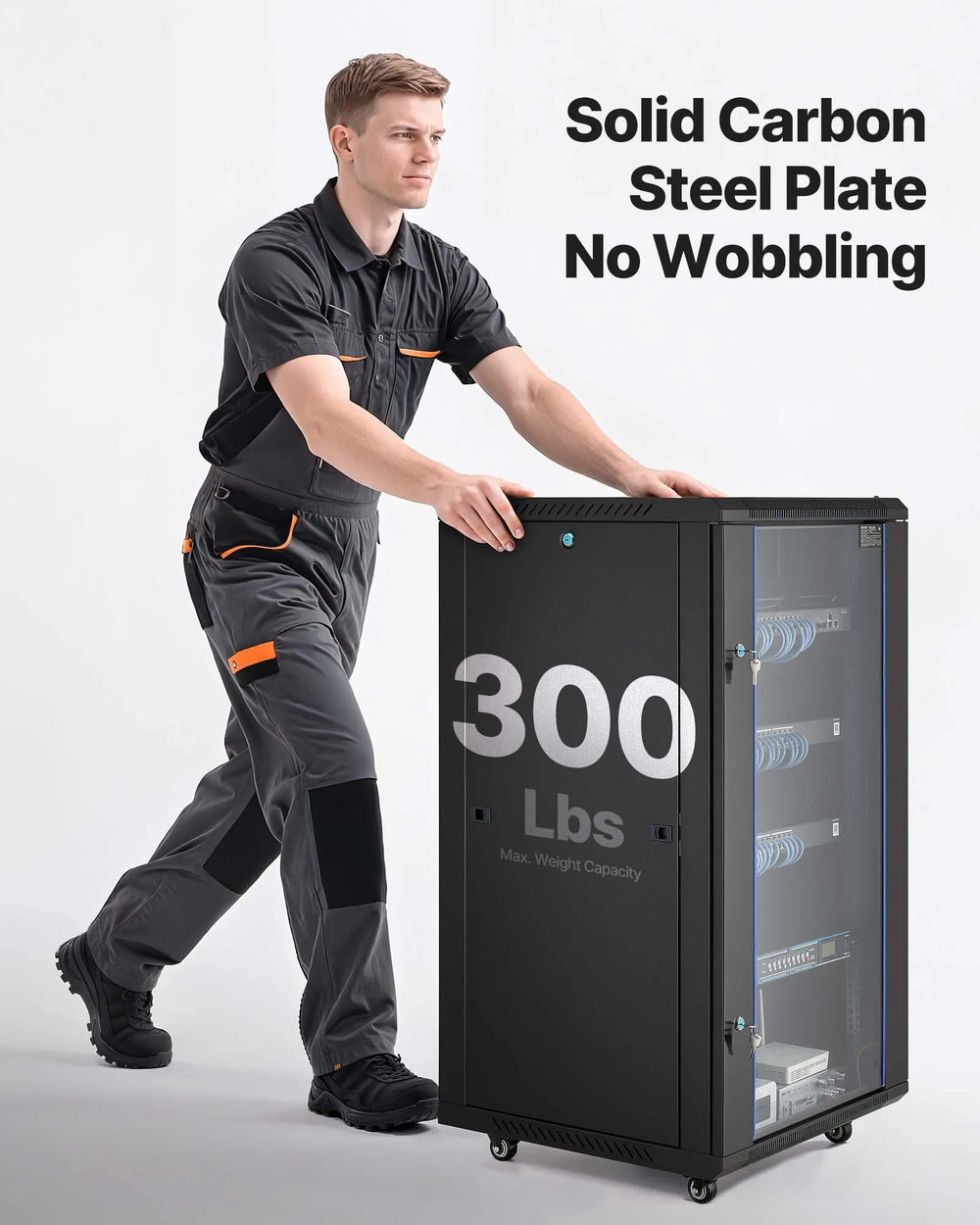 VEVOR 22U network cabinet wall mount server rack enclosure - heavy duty 300 lbs capacity feature