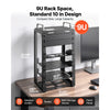 VEVOR 9U Network Rack 7.87 Inch Depth Open Frame Server Rack Vented Shelf, for 10 Inch Network IT Equipment A/V Devices, Supports Up to 200 lbs, with Side Translucent Panels & 2 Top Handles, SBC Tray