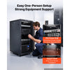 VEVOR 22U Network Cabinet Server Rack, Built-In PDU, 2 Fans, LED Light, for 19" IT Equipment A/V Devices, 23.6" Depth (18" Installation), 660 lbs Max, Lockable Door with Casters Temperature Display