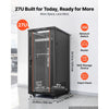 VEVOR 27U Network Cabinet Server Rack, Built-In PDU, 4 Fans, LED Light, for 19" IT Equipment A/V Devices, 23.6" Depth (18" Installation), 1800lbs Max, Lockable Door with Casters Temperature Display