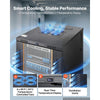 VEVOR 42U Network Cabinet Server Rack, Built-In PDU, 4 Fans, LED Light, for 19" IT Equipment A/V Devices, 23.6" Depth (18" Installation), 1800lbs Max, Lockable Door with Casters Temperature Display