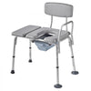 VEVOR Bedside Commode Chair, 500 lbs Weight Capacity, 4-in-1 Portable Toilet and Raised Toilet Seat with Padded Seat and Backrest, Detachable 5L Bucket, Adjustable Height Adult Potty Chair for Seniors