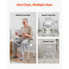 VEVOR Bedside Commode Chair, 500 lbs Capacity, 4-in-1 Portable Toilet and Raised Toilet Seat with Padded Seat & Backrest, Detachable 5L Bucket, Adjustable Height & Width Adult Potty Chair for Seniors
