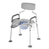 VEVOR Bedside Commode Chair, 500 lbs Capacity, 4-in-1 Portable Toilet and Raised Toilet Seat with Padded Seat & Backrest, Detachable 5L Bucket, Adjustable Height & Width Adult Potty Chair for Seniors