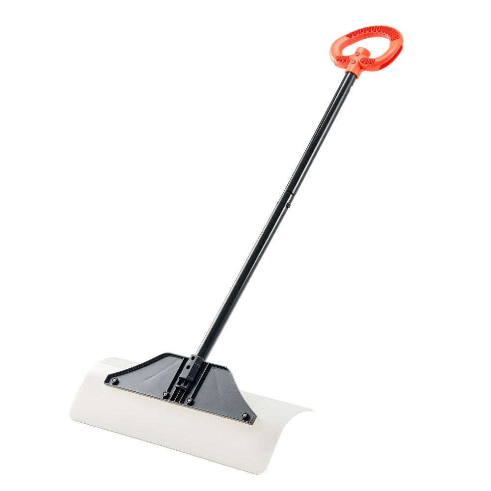 VEVOR Snow Pusher Shovel, 24 in Wide Outdoor Snowplow Shovel with Ergonomic Grip, HDPE Plastic Blade, Winter Shovels with Segmented Handle, Portable Snow Removal Tool for Driveway Garden Camping