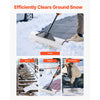 VEVOR Snow Pusher Shovel, 30 in Outdoor Snowplow Shovel with Ergonomic Grip, HDPE Plastic Blade, Winter Shovels with Segmented Handle, Metal Edged Strip, Portable Snow Removal Tool for Driveway Garden
