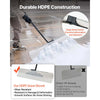 VEVOR Snow Pusher Shovel, 36 in Outdoor Snowplow Shovel with Ergonomic Grip, HDPE Plastic Blade, Winter Shovels with Segmented Handle, Metal Edged Strip, Portable Snow Removal Tool for Driveway Garden