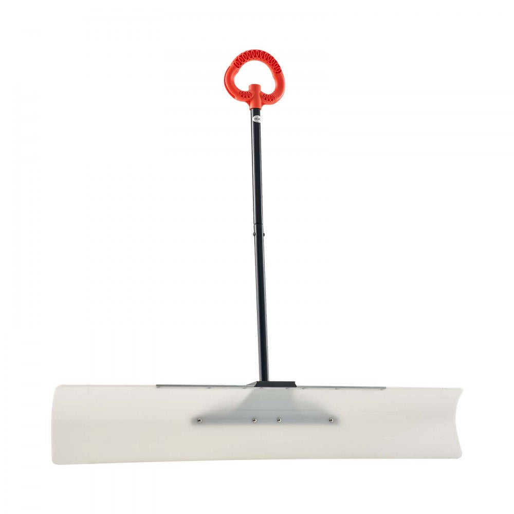 VEVOR Snow Pusher Shovel, 48 in Outdoor Snowplow Shovel with Ergonomic Grip, HDPE Plastic Blade, Winter Shovels with Segmented Handle, Metal Edged Strip, Portable Snow Removal Tool for Driveway Garden