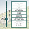 VEVOR 3 Feet Fence Post, 10 Pack U-Channel Heavy Duty Metal Fence Posts, Sturdy Steel Fence Stakes for Garden Yard, Lawn, Farms and Outdoor Wire Fencing, Green