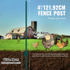 VEVOR 4 Feet Fence Post, 10 Pack U-Channel Heavy Duty Metal Fence Posts, Sturdy Steel Fence Stakes for Garden Yard, Lawn, Farms and Outdoor Wire Fencing, Green