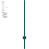 VEVOR 4 Feet Fence Post, 10 Pack U-Channel Heavy Duty Metal Fence Posts, Sturdy Steel Fence Stakes for Garden Yard, Lawn, Farms and Outdoor Wire Fencing, Green