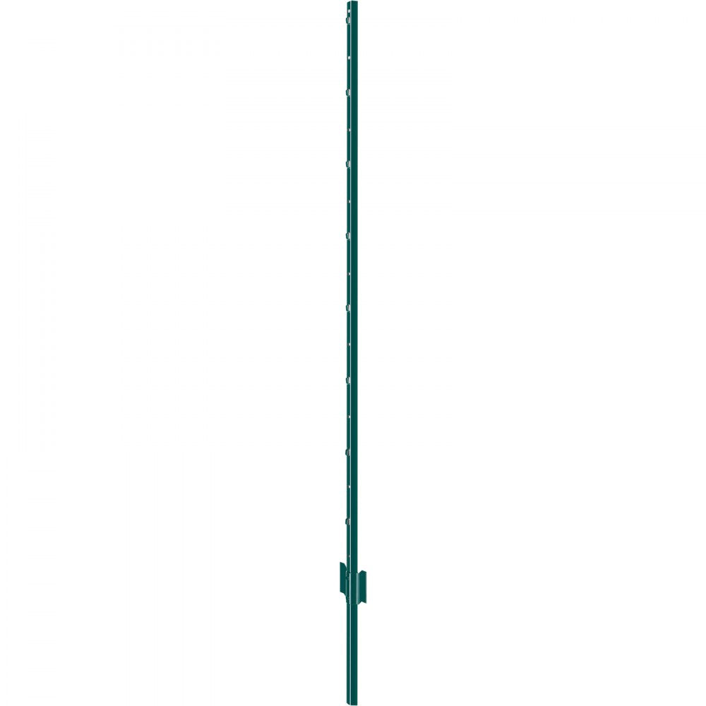 VEVOR 5 Feet Fence Post, 10 Pack U-Channel Heavy Duty Metal Fence Posts, Sturdy Steel Fence Stakes for Garden Yard, Lawn, Farms and Outdoor Wire Fencing, Green