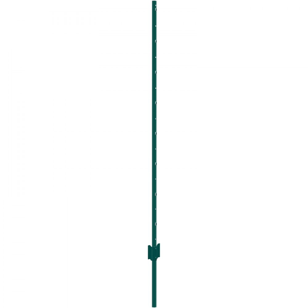 VEVOR 5 Feet Fence Post, 10 Pack U-Channel Heavy Duty Metal Fence Posts, Sturdy Steel Fence Stakes for Garden Yard, Lawn, Farms and Outdoor Wire Fencing, Green