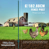 VEVOR 6 Feet Fence Post, 6 Pack U-Channel Heavy Duty Metal Fence Posts, Sturdy Steel Fence Stakes for Garden Yard, Lawn, Farms and Outdoor Wire Fencing, Green