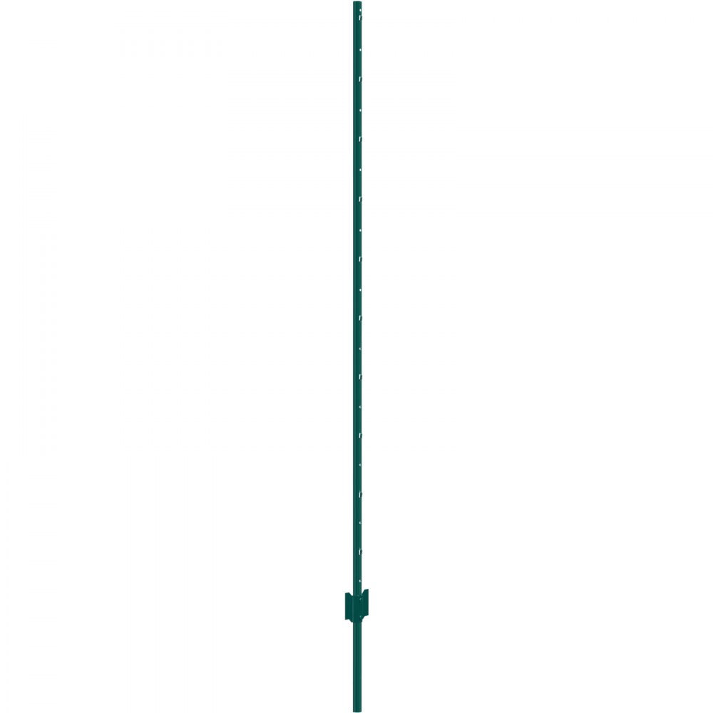 VEVOR 6 Feet Fence Post, 10 Pack U-Channel Heavy Duty Metal Fence Posts, Sturdy Steel Fence Stakes for Garden Yard, Lawn, Farms and Outdoor Wire Fencing, Green
