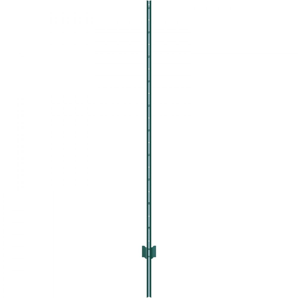 VEVOR 6 Feet Fence Post, 10 Pack U-Channel Heavy Duty Metal Fence Posts, Sturdy Steel Fence Stakes for Garden Yard, Lawn, Farms and Outdoor Wire Fencing, Green