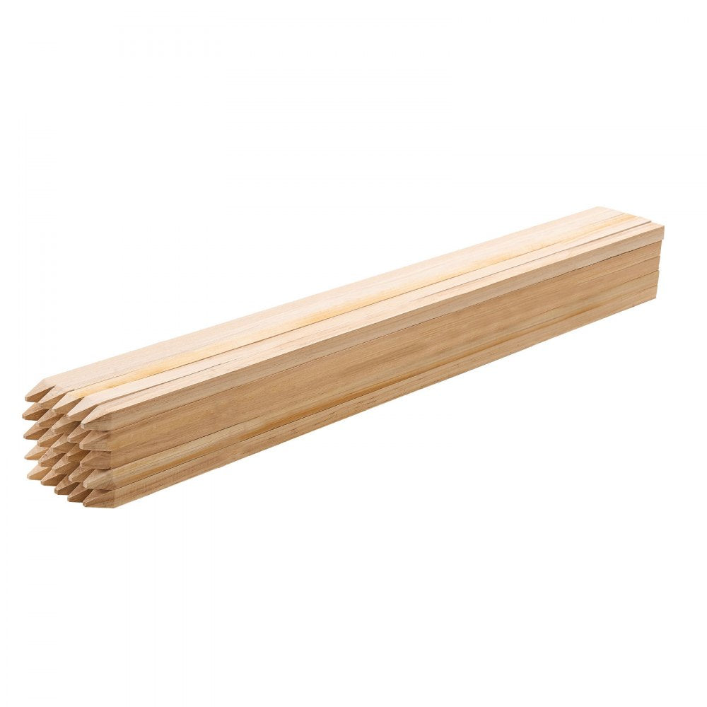 VEVOR Wooden Garden Stakes, 50 Pcs 36x0.75x0.75 in Survey Grading Stakes, Garden Ground Stake with Sharp Point, Fir Wood Plant Support Stake, Sign Posts for Silt Fence Backyard Boundaries Baselines