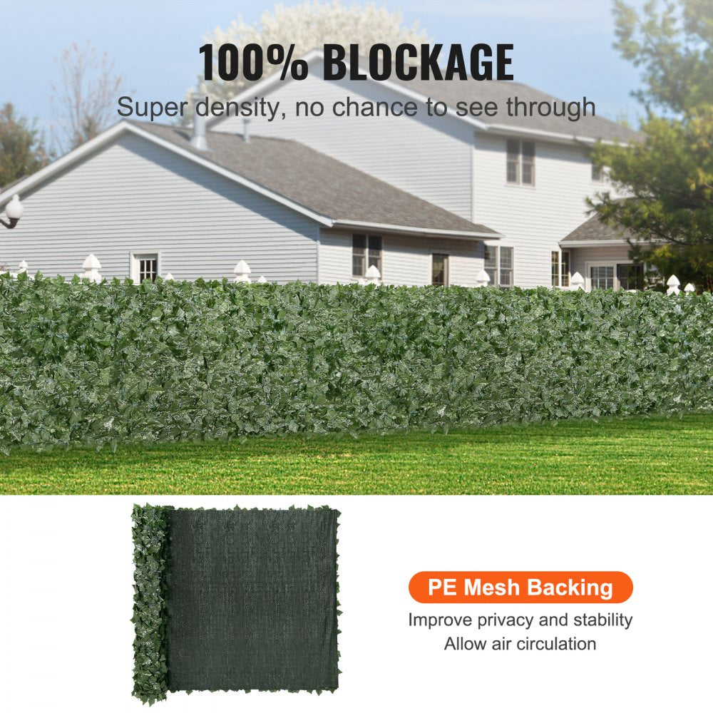 VEVOR Privacy Ivy Fence, 59 x 118in Artificial Green Wall Screen, Greenery Ivy Fence with Mesh Cloth Backing and Strengthened Joint, Faux Hedges Vine Leaf Decoration for Outdoor Garden, Yard, Balcony