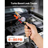 VEVOR Turbo Boost Leak Tester Kit, 0-80 PSI Valve Gauge Range, Turbo System Leakage Tester Set with 4 Pairs of Stepped Adapters 1-3/8" to 3-1/2" & Air Fittings for Intercooler and Intake Piping Test