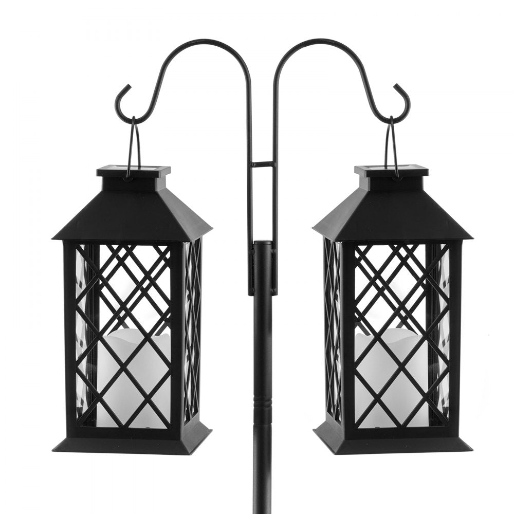 VEVOR Double Shepherds Hooks for Outdoor, 8 Pack 108 Inch Heavy Duty Bird Feeder Pole, 3/4 Inch Thick Garden Hooks for Hanging Hummingbird Feeder, Plant Baskets, Solar Light Lanterns,Wind Chimes
