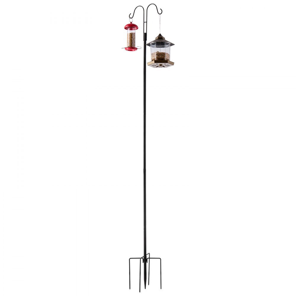 VEVOR Double Shepherds Hooks for Outdoor, 8 Pack 76 Inch Heavy Duty Bird Feeder Pole, 3/4 Inch Thick Garden Hooks for Hanging Hummingbird Feeder, Plant Baskets, Solar Light Lanterns,Wind Chimes