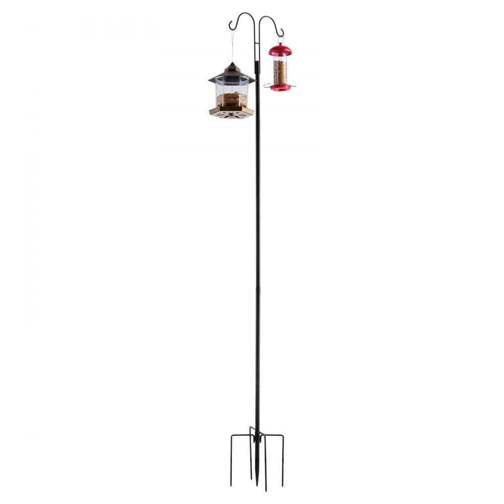 VEVOR Double Shepherds Hooks for Outdoor, 8 Pack 76 Inch Heavy Duty Bird Feeder Pole, 3/4 Inch Thick Garden Hooks for Hanging Hummingbird Feeder, Plant Baskets, Solar Light Lanterns,Wind Chimes