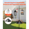 VEVOR 4-Hook Wild Bird Feeder Stand Pole, 92 Inch Bird Feeding Station Kit, 31/32 inch Diameter Bird House Hanging Hooks with Squirrel Guard Baffle, Heavy Duty Multi-Feeder Stand Easy to Install