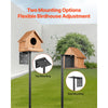 VEVOR 4-Hook Wild Bird Feeder Stand Pole, 92 Inch Bird Feeding Station Kit, 31/32 inch Diameter Bird House Hanging Hooks with Squirrel Guard Baffle, Heavy Duty Multi-Feeder Stand Easy to Install
