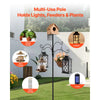 VEVOR 4-Hook Wild Bird Feeder Stand Pole, 92 Inch Bird Feeding Station Kit, 31/32 inch Diameter Bird House Hanging Hooks with Squirrel Guard Baffle, Heavy Duty Multi-Feeder Stand Easy to Install