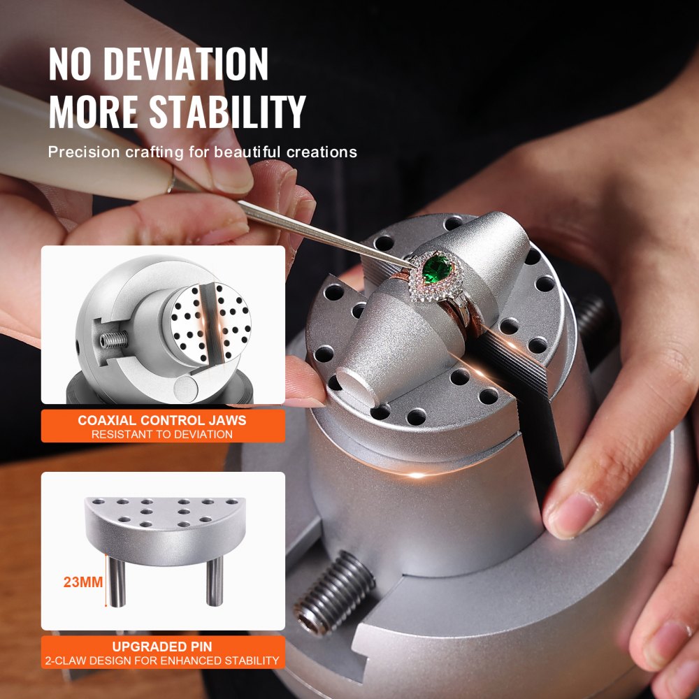 VEVOR Ball Vise, 5" Engraving Setting Tool, 360° Rotation Engraving Block Vise, 35 PCS Attachment Jewelry Engraving Block Tools Standard Block for Gemstone Inlay and Small-Scale Engraving
