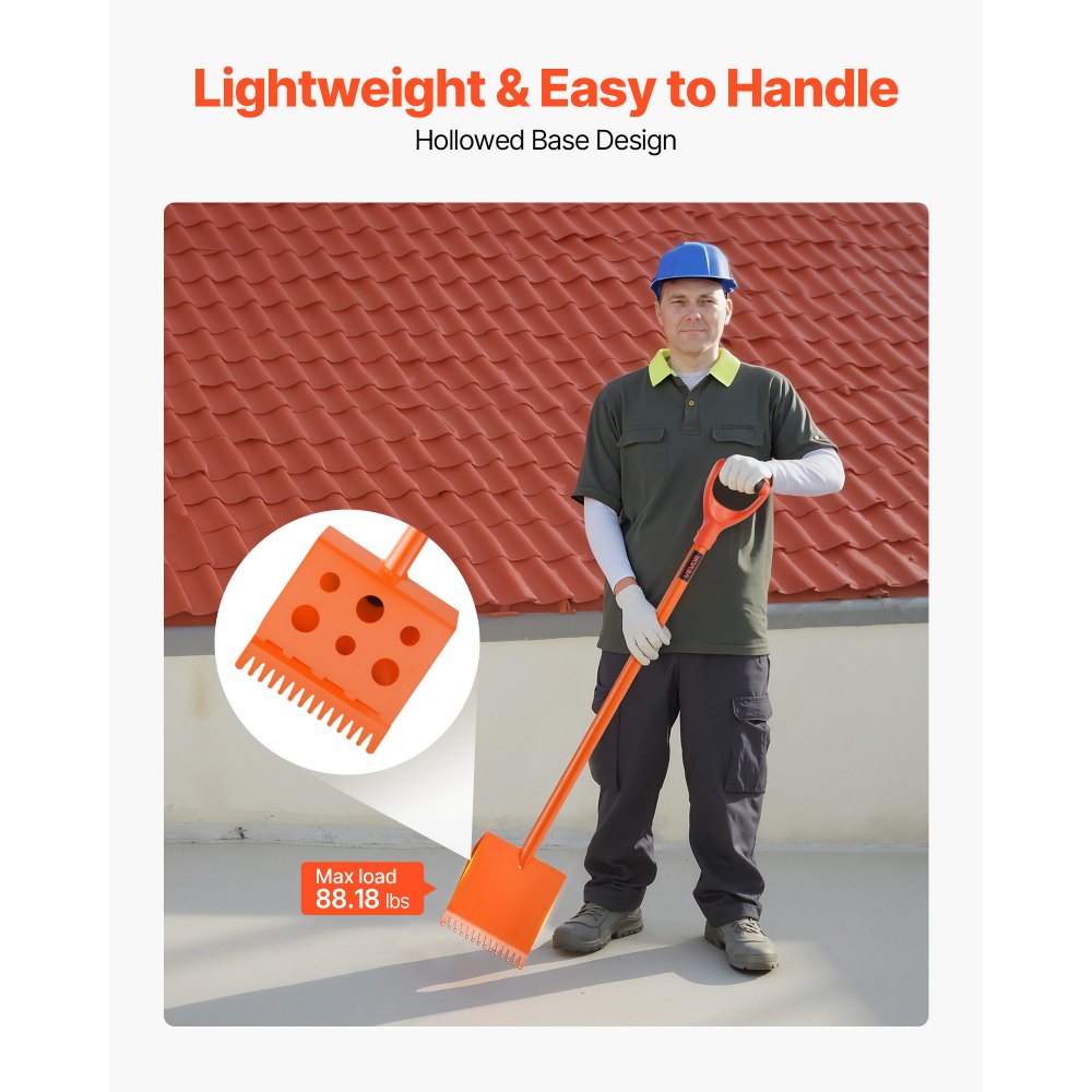 VEVOR Shingle Shovel 4 Pack, D-Grip Handle Shingle Roof Ripper, High Hardness 45# Steel & Lightweight Easy Tearing Off Roofing & Nails Tool, ideal for Commercial and Residential Use,Orange